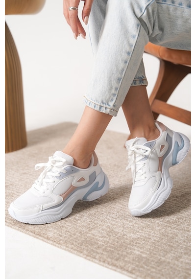 Daxtors Garantili D1152 Günlük Ortopedik Kadın Sneaker Spor Ayakkabı Pudra