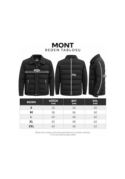 Rayyen Slim Fit Erkek Yakalı Dolum Mont 7815 Siyah