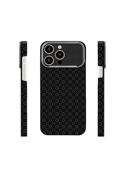 Apple iPhone Uyumlu 14 Pro Max Kılıf Magsafe Şarj Özellikli Premium Retro Çiçek Desenli Kamera Ve Lens Korumali Velix Sert Pc Kapak Siyah