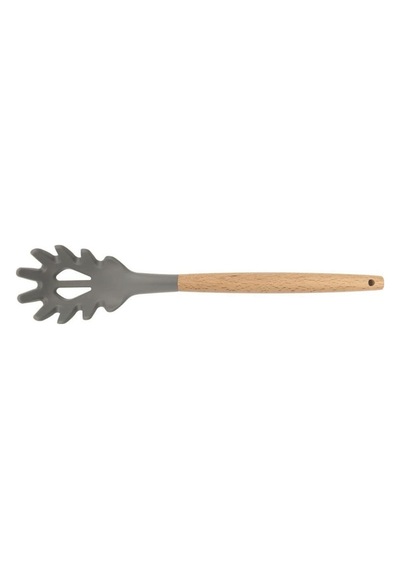 Silikon Spagetti Kaşığı Ahşap Sap - 32 Cm