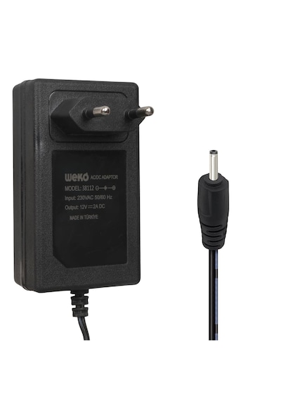 Weko 12 Volt 2 Amper 2.5x0.7mm Soket Şarj Cihazı - Güç Adaptörü