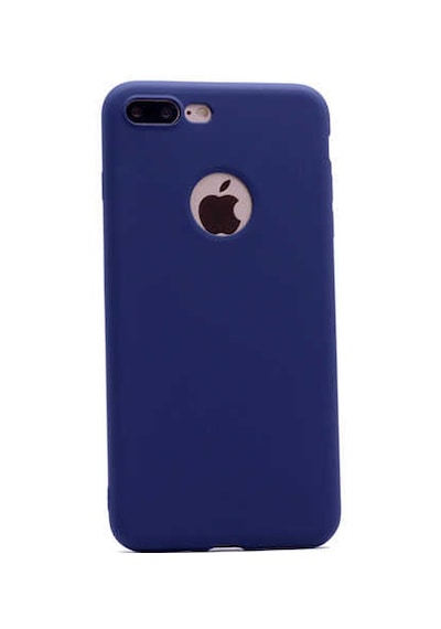 Noktaks - Apple Uyumlu iPhone 7 Plus - Kılıf Mat Soft Esnek Premier Silikon Kapak - T1641 - Lacivert Lacivert