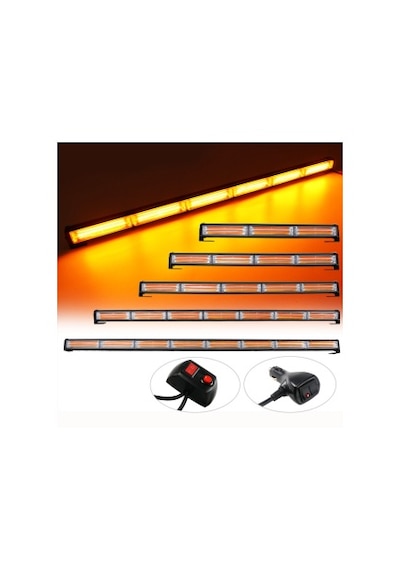 Hextech 70w Turuncu 100cm 17 Farklı Yanış Modlu 7 Cob Led Off Roa