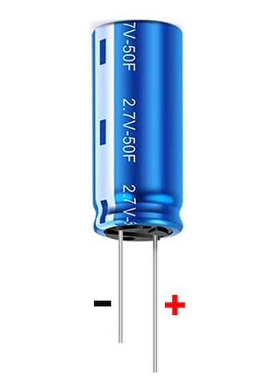 50f 2.7v Süpercap 10x25mm Dıp Süper Kapasitör Enerji Depolama Güneş Rüzgar Akü Batarya Güç