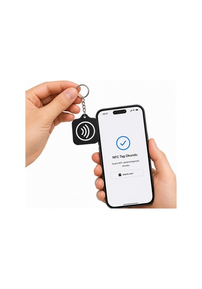 Sosyal Medya İkonlu Kişiselleştirilebilir Nfc Anahtarlık Siyah
