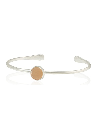 Kadir Jewellery Zirkon Taşlı Ayarlanabilir 925 Ayar Gümüş Kaplama Bilezik Turuncu