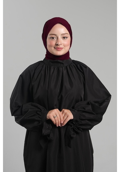Hürrem Bone Bordo Pratik Hazır Geçmeli Tesettür Eşarp Sandy Arkadan Çıtçıtlı Piliseli Hijab 2406 16 Bordo