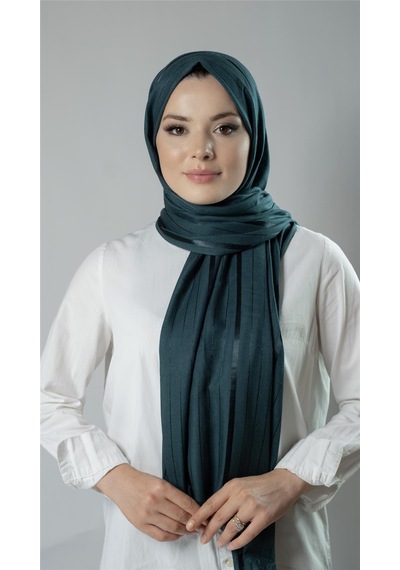 Hürrem Bone Zümrüt Çizgili Şal Viskon Kumaş Bursa Dolama 202110 37 Zümrüt