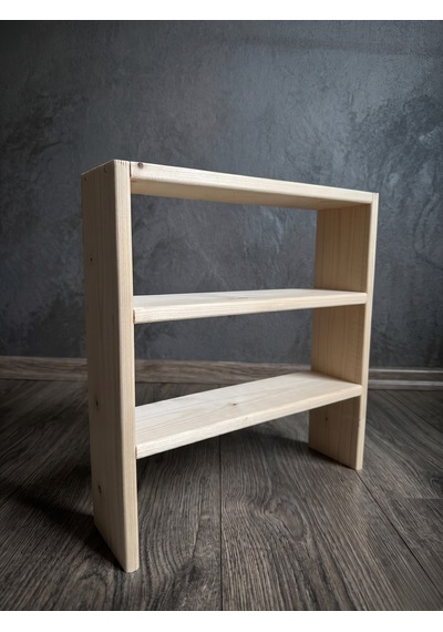 Nest Wood Doğal Ham Ahşap Baharatlık Rafı Mutfak Tezgah Üstü Düzenleyici Baharat Standı 38x35 Cm Açık Ahşap