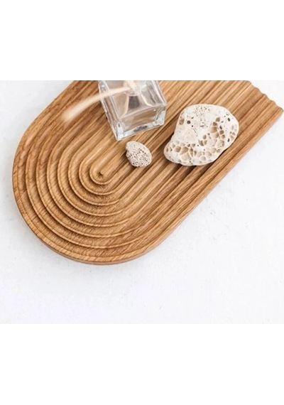 Gökkuşağı Premium Sunum Tahtası 30x18 Cm Açık Kahve Renkli