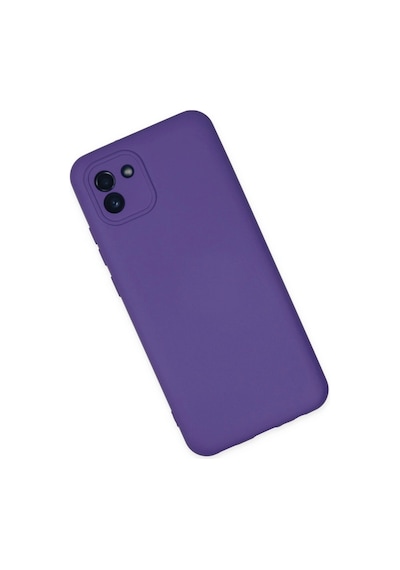 Samsung Galaxy Uyumlu A03 Kılıf Nano İçi Kadife Silikon - Mor İtdark26489