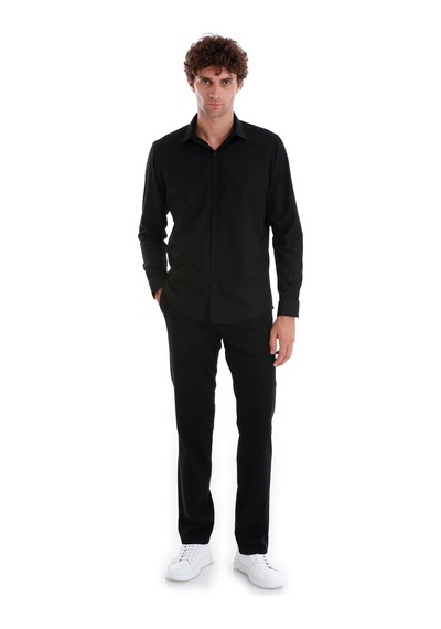Hatemoğlu Siyah Slim Fit Düz Slim Yaka Pamuklu Uzun Kollu Spor Gömlek 24d190000047 002 Siyah Hatemoğlu Siyah Slim Fit Düz Slim Yaka Pamuklu Uzun Kollu Spor Gömlek 24d190000047 002 Siyah
