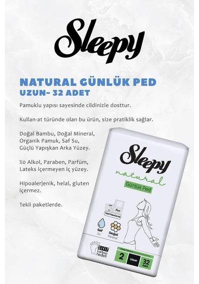 Sleepy Natural Ultra Hassas Hijyenik Ped Gece 18'li + Uzun 20'li + Günlük Ped Uzun 32'li + Islak Mendil 25'li