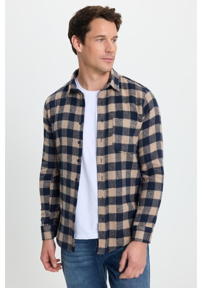 Tudors Erkek Slim Fit Dar Kesim Uzun Kollu Cepli Kareli Dama Desenli Kışlık Oduncu Gömlek-41696 Çok Renkli Tudors Erkek Slim Fit Dar Kesim Uzun Kollu Cepli Kareli Dama Desenli Kışlık Oduncu Gömlek-41696 Çok Renkli