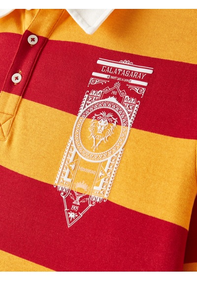 Gsstore X Midground Erkek Polo Sweatshirt E251207 Sarı - Kırmızı