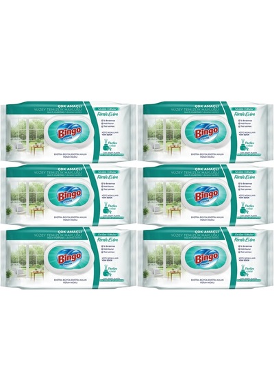 Bingo Clean Yüzey Temizlik Havlusu 96 Yaprak Sevilen Kokular 6'lı Set