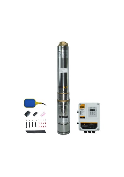 110 V Volt 1.6 Hp 1.3 Kw 1300 W Watt Dc Kademeli Dalgıç Solar Pompa 2200 Watt Güneş Paneli Solar Sulama Paket Sistem