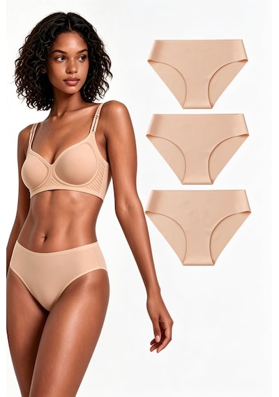 Skin Verse Lazer Kesim Pamuklu Bikini Külot 3'lü Set Beyaz