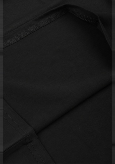 Deepsea Siyah Dar Kalıp Likralı %90 Pamuk Erkek Sweatshirt Vücuda Oturan İnce Penye Sweat 2300423 Siyah