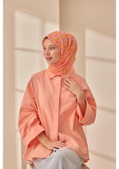 Silk Home Soft Eşarp 73091-26 Pembe, Pudra, Yağ Yeşili, Turuncu