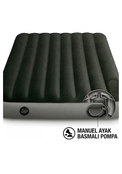 Intex 64762 Full Dura-beam Downy Şişme Yatak Açık Gri