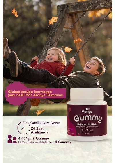 Mor Aronya Gummy-şekersiz 60 Adet