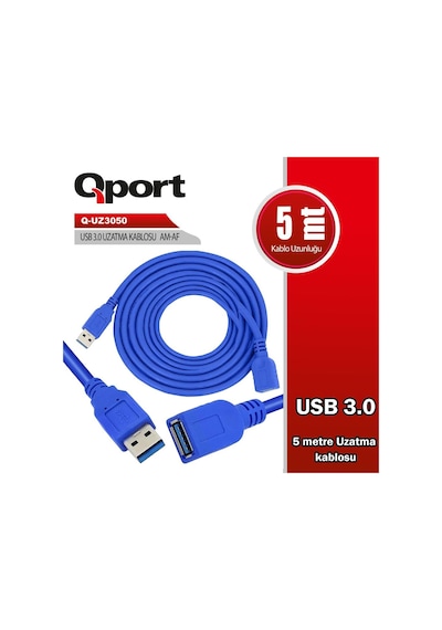 Qport Q-UZ3050 5 M USB 3.0 Uzatma Kablosu