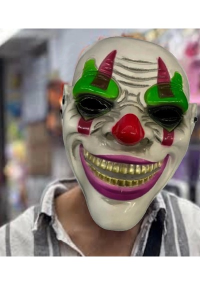 Populermarketim - Delirten Gülüş Psikopat Palyaço Temalı Joker Maskesi Standart
