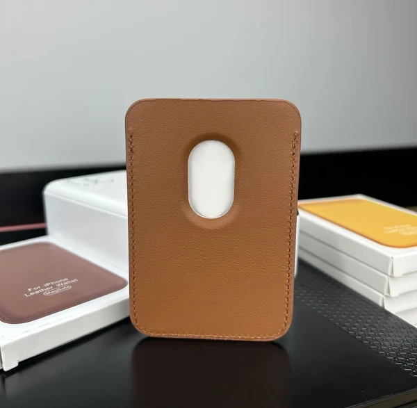 Magsafe Deri Cüzdan Kartlık Tüm Modellerle Uyumlu - Bordo Kahverengi