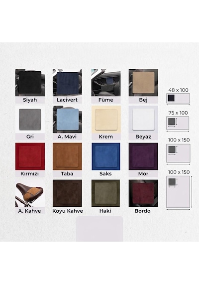 Halfart Kendinden Yapışkanlı Alcantara Tamir Yaması 10x10 Cm 10 Adet Süet Kumaş Deri Koltuk Araba Onarım Yaması Mor