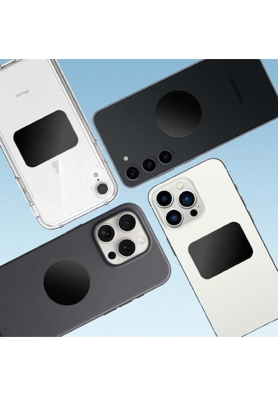 Araç Tutucu Manyetik Telefon Tutucu Seti 2 Kare Ve 2 Oval Metalplaka 4 Adet 2 Mixed