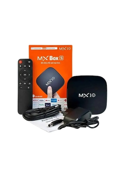 2.4g Wifi Tv Box Medya Oynatıcı Tv Uyumlu Mx Box Kutusu Android Tv Siyah