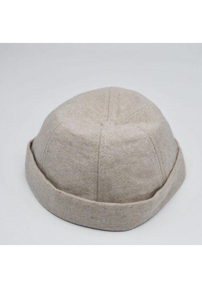 Şapkadan Etnik Desen Kısa Docker Şapka Vintage Cap Kasket Krem