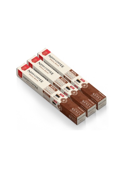 Nish Coffee Single Orijin Kapsül Kahve Kenya Nespresso Uyumlu 3lü Set 30 Kapsül Kapsül Kahve