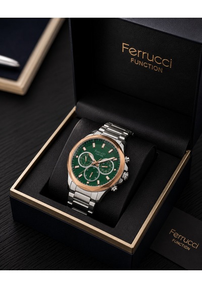 Ferrucci Fc0582 İnce Bilekli Erkeklere Özel Kasa Çap 43mm Fonksiyonlu Çelik Erkek Kol Saati Gümüş