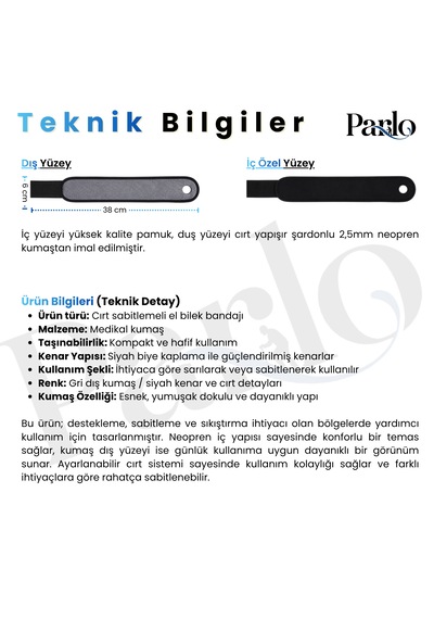 El Bilekliği Wristband 2'li Set Ayarlanabilir Cırtlı Ortopedik Neopren El Bilek Destek Bandajı