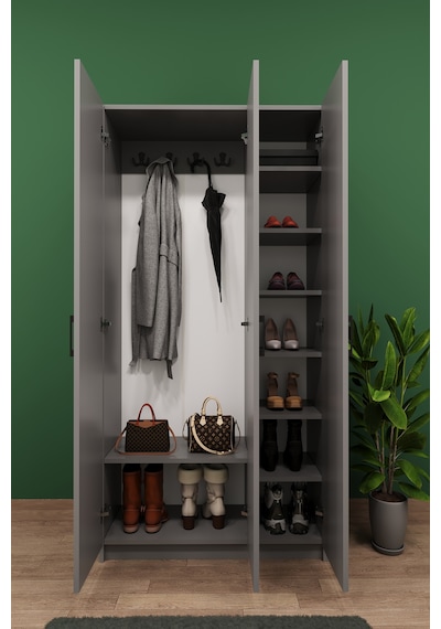 Asra Trend Lüks 3 Kapaklı Portmanto Askılı Vestiyer %100 Mdf Ayakkabılık Dolabı V07 Kül Gri Asra Trend Lüks 3 Kapaklı Portmanto Askılı Vestiyer %100 Mdf Ayakkabılık Dolabı V07 Kül Gri