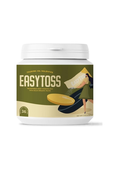Easytoss Kullanılmış Yağı Organik Atığa Dönüştüren Bitki Bazlı Kızartma Yağı Katılaştırıcı 220 Gr 0.3 ML