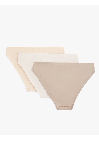 Koton Rahat Kalıp Pamuklu 3'lü Brief Külot Seti Bej 6wlk30083mk Ekru