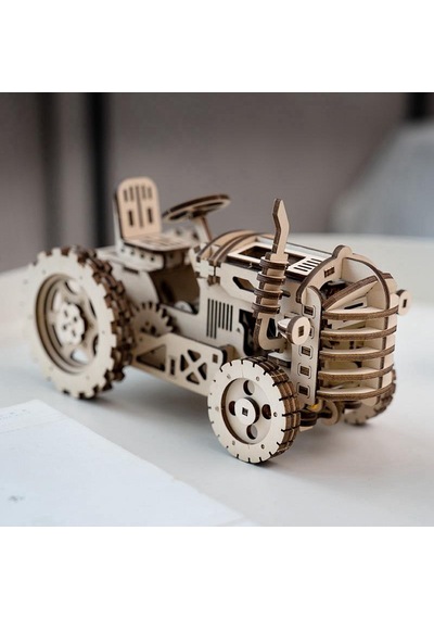 Rokr Lk401 Traktör Tractor Dıy Minyatür Maket Model Seti Ahşap 3d Wooden Puzzle 3d Model Kit Detaylı Dekoratif Hobi Seti Ahşap Maket