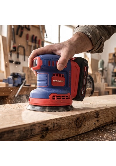 Workpro Wp392203 20volt 125mm Şarjlı Kömürsüz Devir Ayarlı Profesyonel Eksantrik Zımpara Aküsüz
