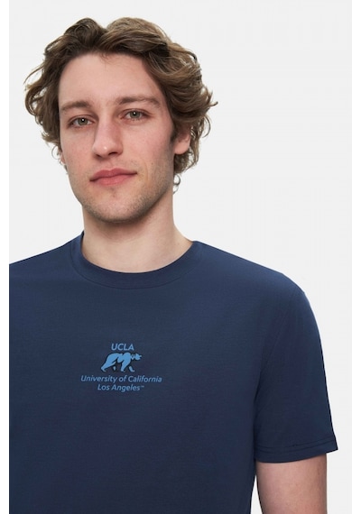 Ucla Fabıo Lacivert Bisiklet Yaka Baskılı Standard Fit Erkek Tshirt Lacivert