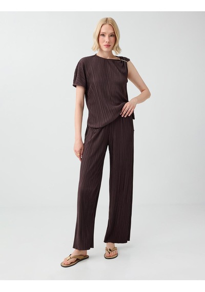 Jimmy Key Jimmy Key Kahverengi Normal Bel Pliseli Pantolon 6sw187571800