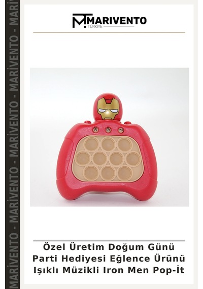 Özel Üretim Doğum Günü Parti Hediyesi Eğlence Ürünü Işıklı Müzikli Iron Men Pop-it