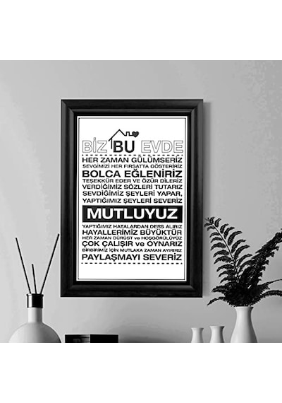 Ailenize Özel Dekoratif Ev Hediyesi Baskılı Çerçeve 24x33x1 Cm