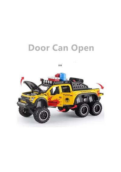 Ford Raptor F150 1:28 Diecast Metal Pikap Egzoz Dumanlı Model 21.5 Cm Uzunluk Karışık