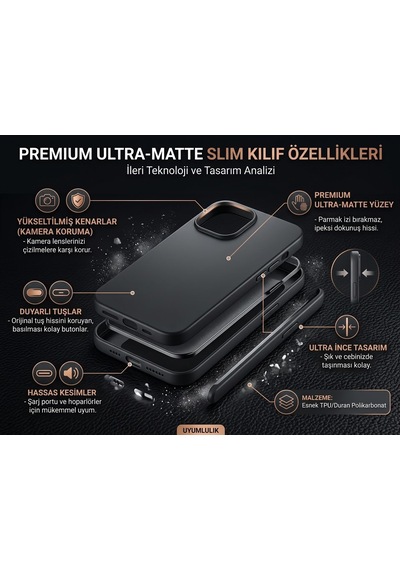 Iphone 15 Uyumlu Silikon Ve Esnek Lansman Premıum Kılıf Siyah