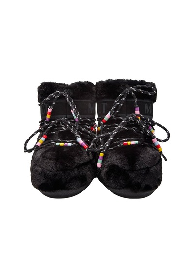 Bot Kar Kadın 80d1409470-n001 Moon Boot Icon Low Faux Fur Beads Black Siyah