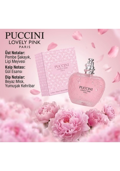 Puccini Lovely Pink Edp 100 Ml Kadın Parfümü Pembe Şakayık & Gül Esaslı Viral Uzun Süre Kalıcı Özel Seri Çiçeksi - Meyve - Odunsu Puccini Lovely Pink Edp 100 Ml Kadın Parfümü Pembe Şakayık & Gül Esaslı Viral Uzun Süre Kalıcı Özel Seri Çiçeksi - Meyve - Odunsu