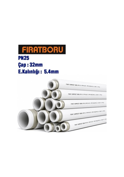 Fırat 32mm 4mt Pn25 Kompozit Pprc Boru, Cam Elyaf Takviyeli, 7b00023032